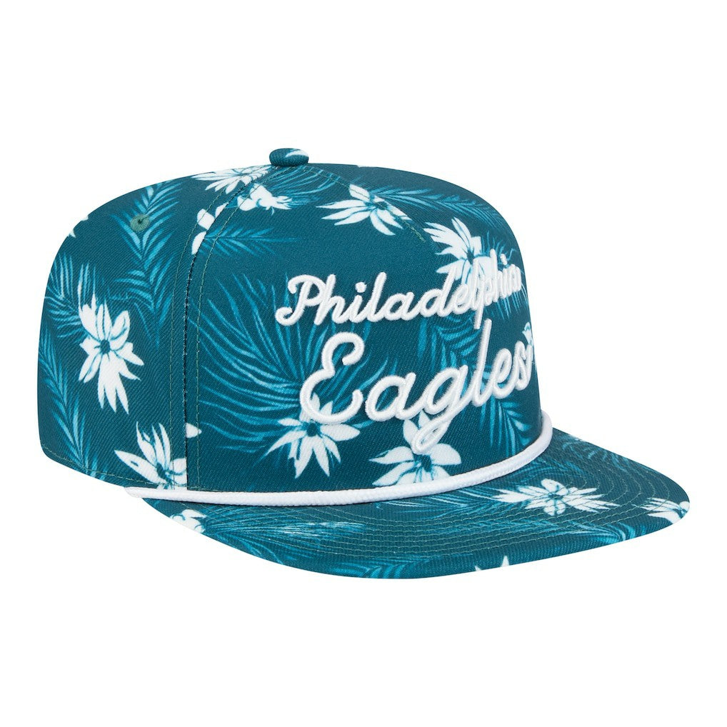 Philadelphia Eagles New Era Palm Print A-Frame 9FIFTY Snapback Hat Midnight Green | NFL