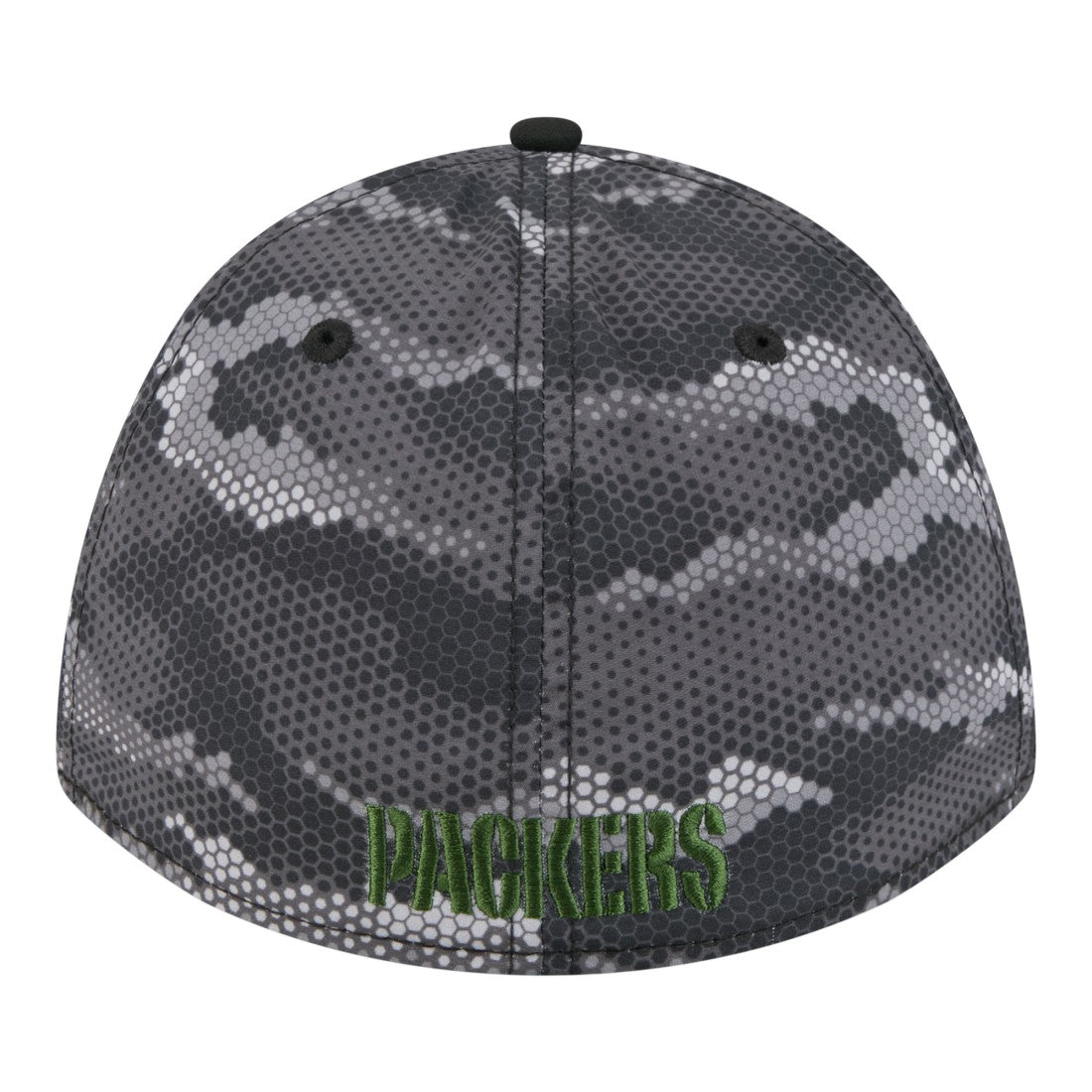 Green Bay Packers New Era Camo A-Frame 39THIRTY Flex Hat Black | NFL