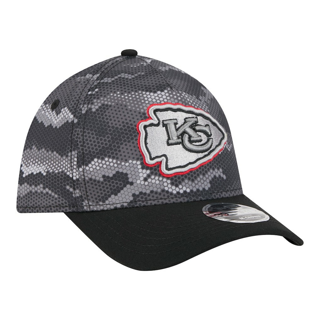 Kansas City Chiefs New Era Camo A-Frame 39THIRTY Flex Hat Black | NFL