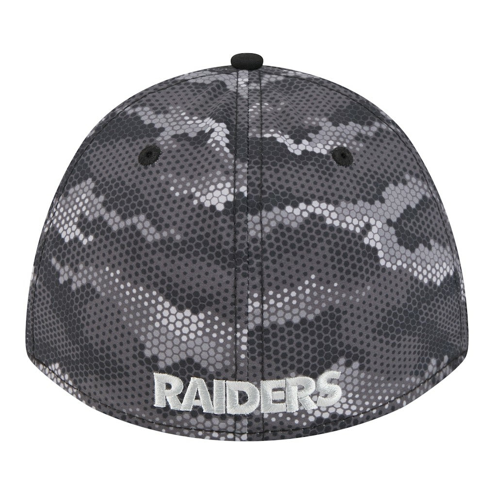 Las Vegas Raiders New Era Camo A-Frame 39THIRTY Flex Hat Black | NFL