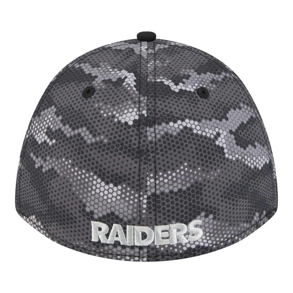 Las Vegas Raiders New Era Camo A-Frame 39THIRTY Flex Hat Black | NFL