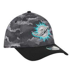 Miami Dolphins New Era Camo A-Frame 39THIRTY Flex Hat Black | NFL