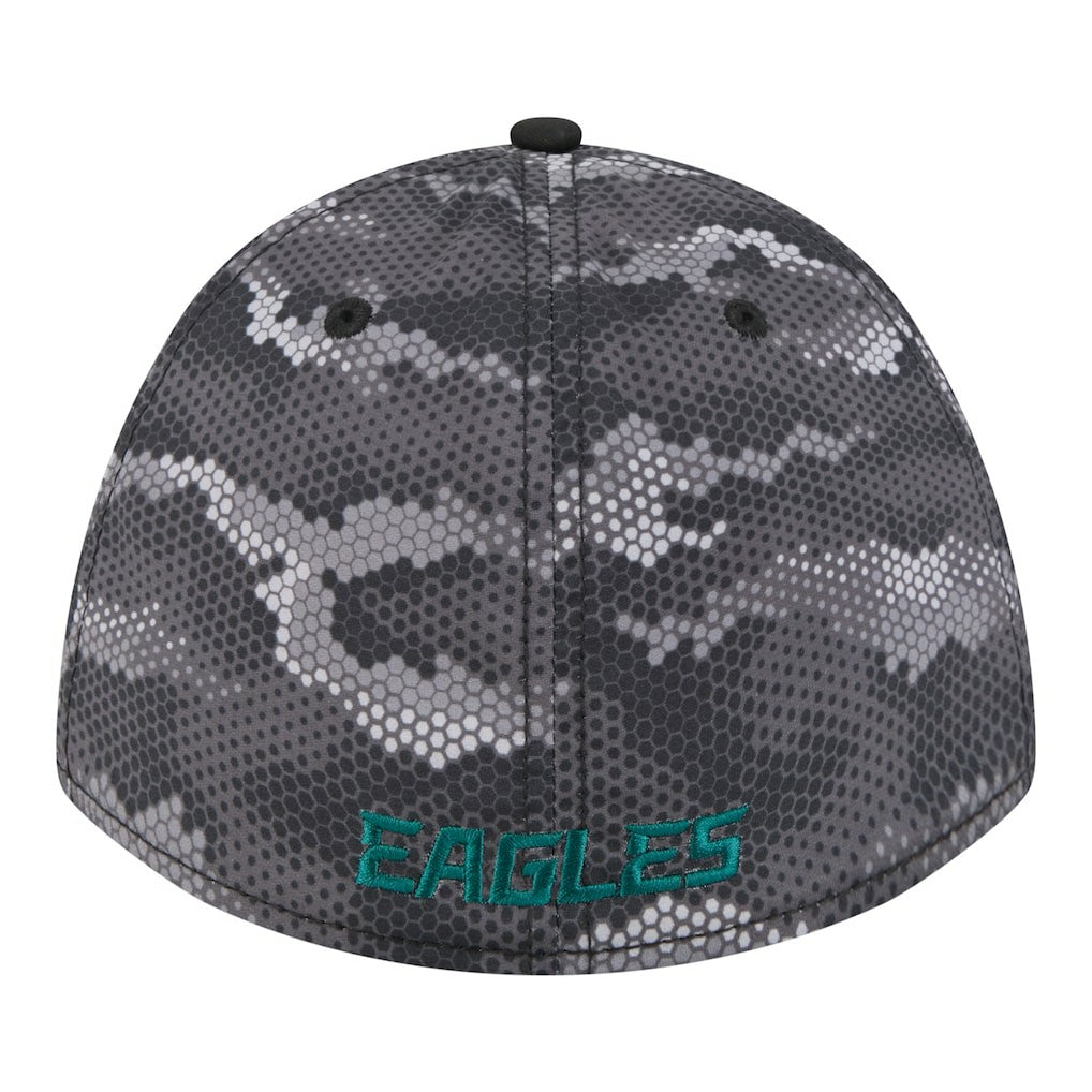 Philadelphia Eagles New Era Camo A-Frame 39THIRTY Flex Hat Black | NFL