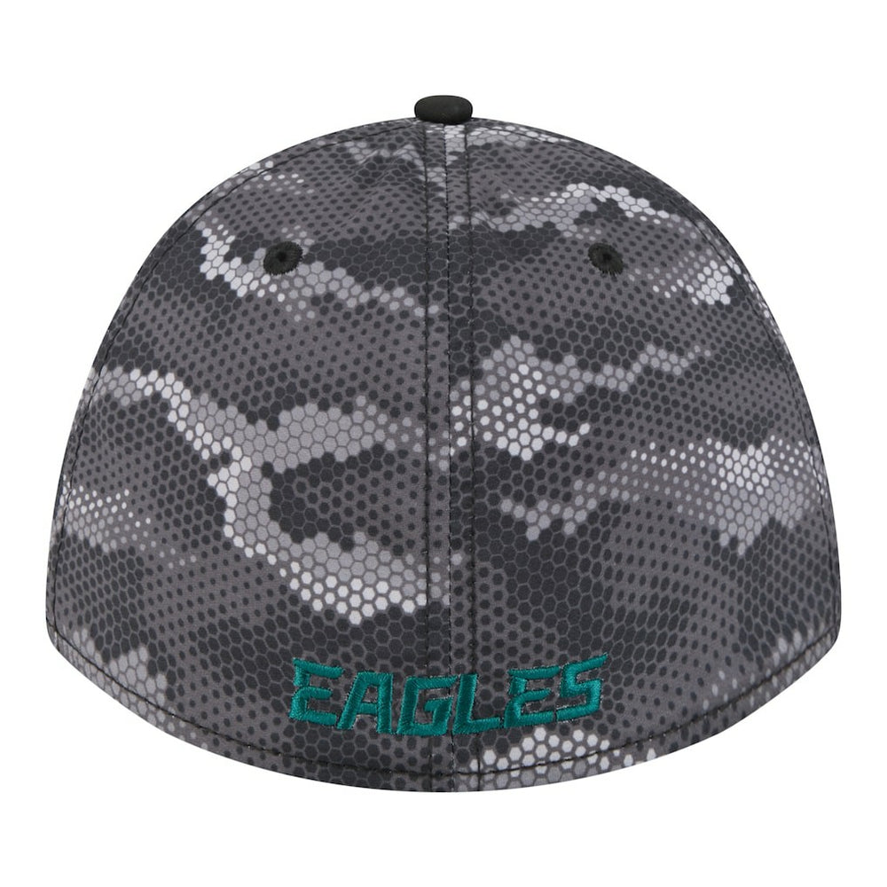 Philadelphia Eagles New Era Camo A-Frame 39THIRTY Flex Hat Black | NFL