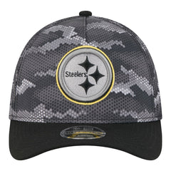Pittsburgh Steelers New Era Camo A-Frame 39THIRTY Flex Hat Black | NFL