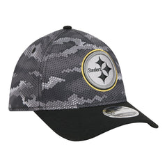Pittsburgh Steelers New Era Camo A-Frame 39THIRTY Flex Hat Black | NFL