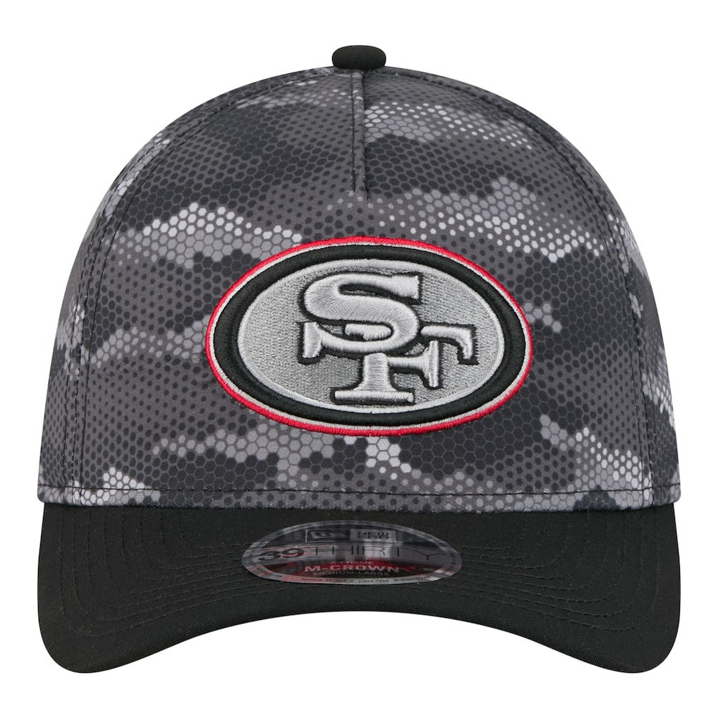 San Francisco 49ers New Era Camo A-Frame 39THIRTY Flex Hat Black | NFL