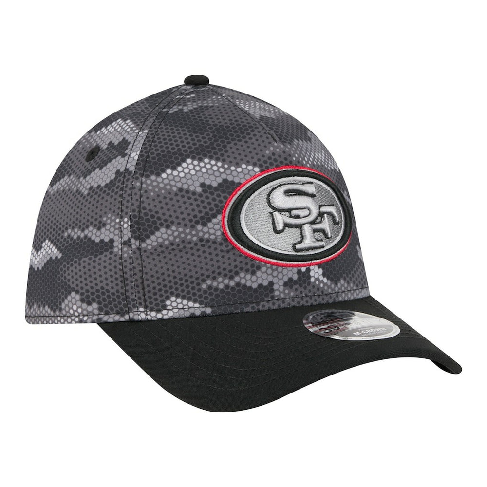 San Francisco 49ers New Era Camo A-Frame 39THIRTY Flex Hat Black | NFL