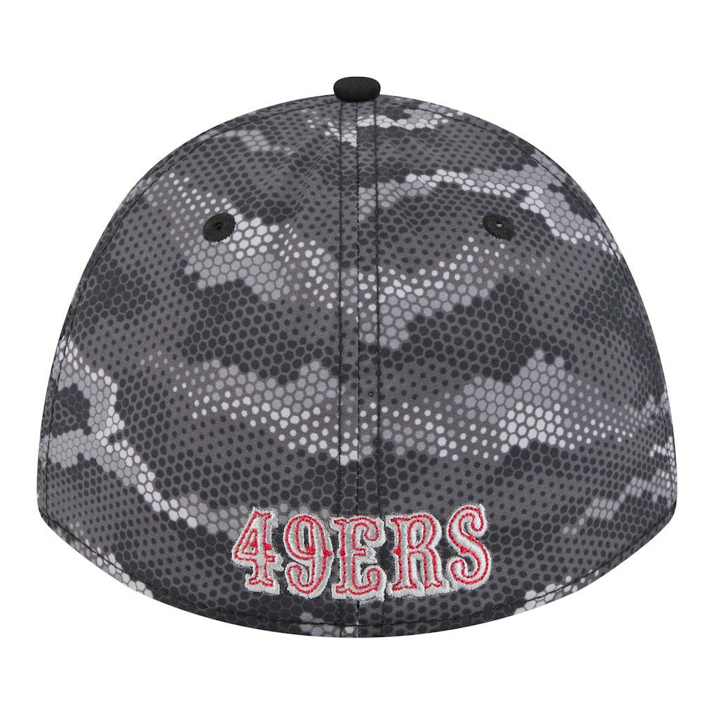 San Francisco 49ers New Era Camo A-Frame 39THIRTY Flex Hat Black | NFL