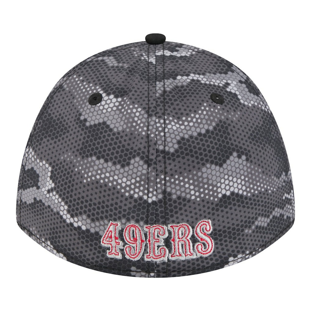 San Francisco 49ers New Era Camo A-Frame 39THIRTY Flex Hat Black | NFL