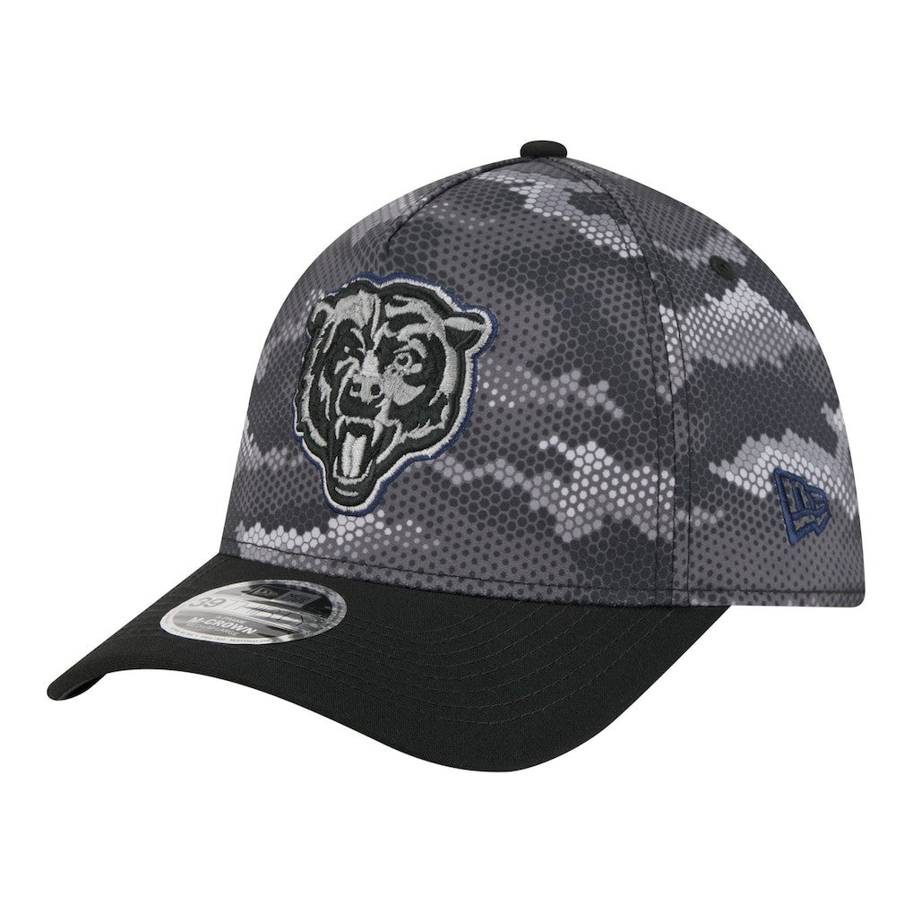 Chicago Bears New Era Camo A-Frame 39THIRTY Flex Hat Black | NFL