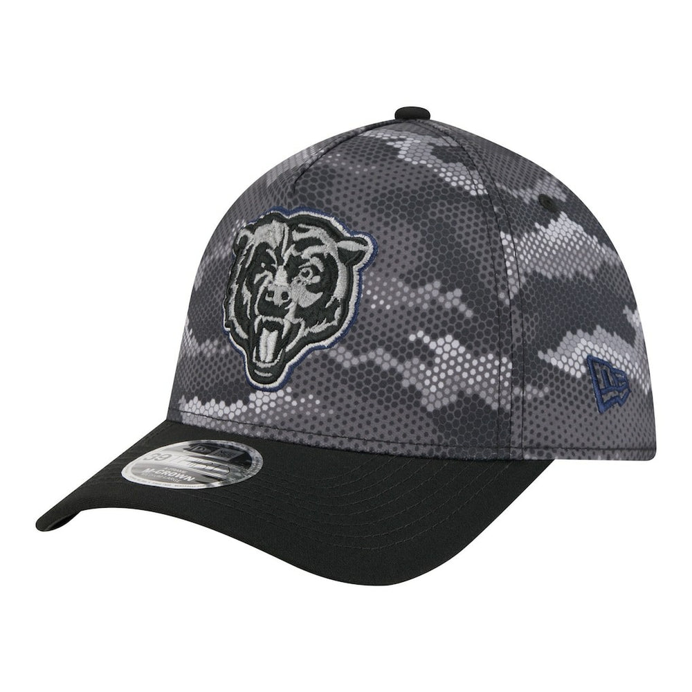 Chicago Bears New Era Camo A-Frame 39THIRTY Flex Hat Black | NFL