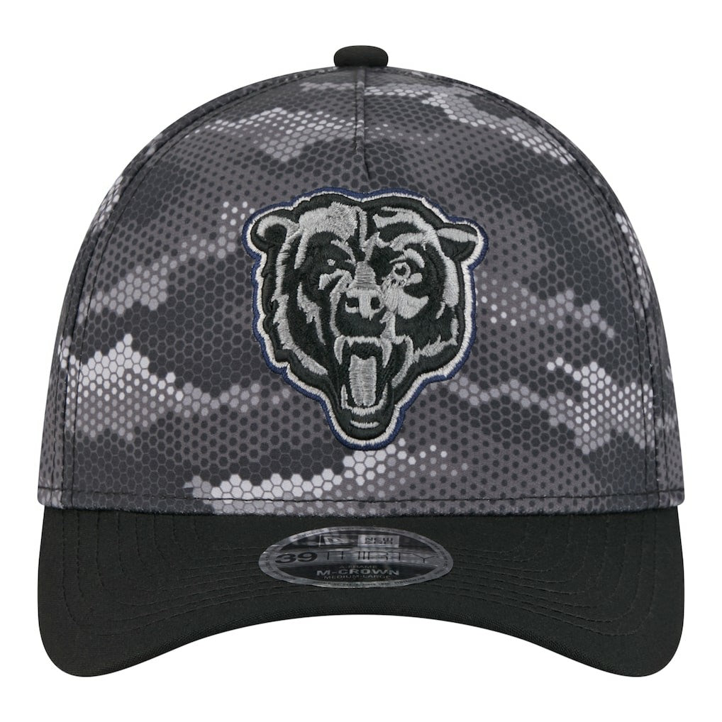 Chicago Bears New Era Camo A-Frame 39THIRTY Flex Hat Black | NFL