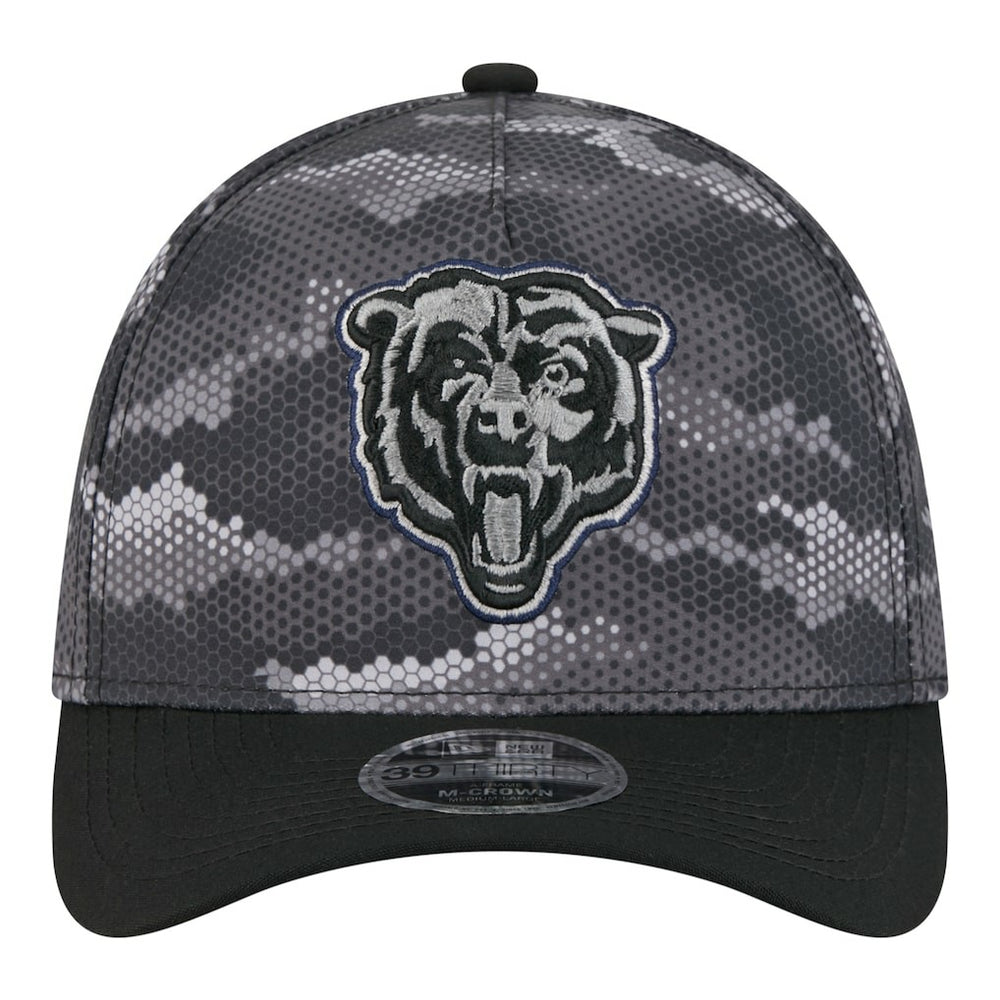 Chicago Bears New Era Camo A-Frame 39THIRTY Flex Hat Black | NFL