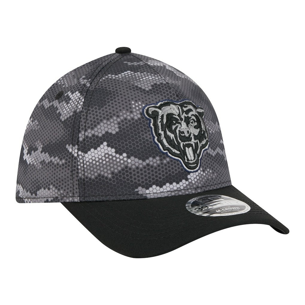 Chicago Bears New Era Camo A-Frame 39THIRTY Flex Hat Black | NFL