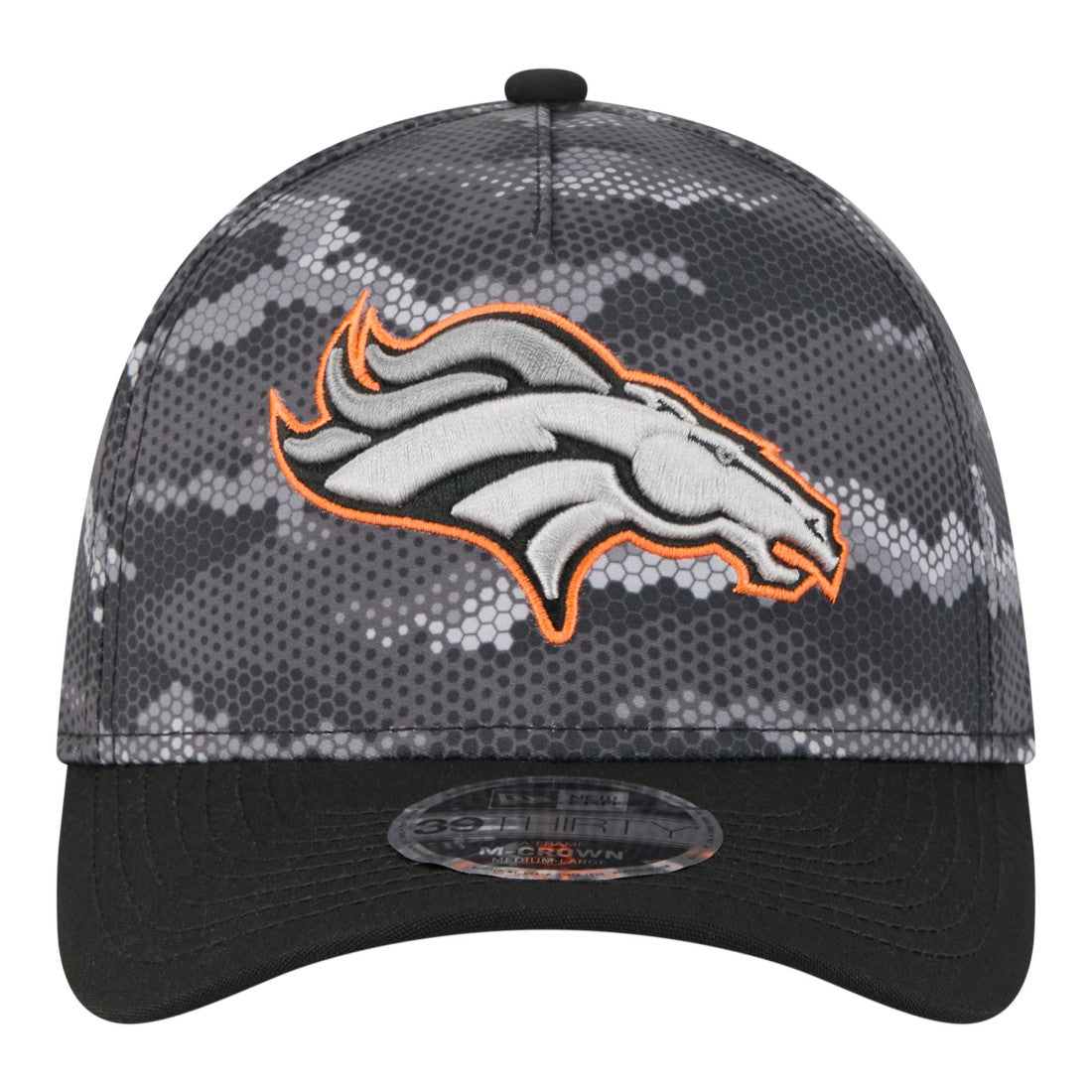 Denver Broncos New Era Camo A-Frame 39THIRTY Flex Hat Black | NFL
