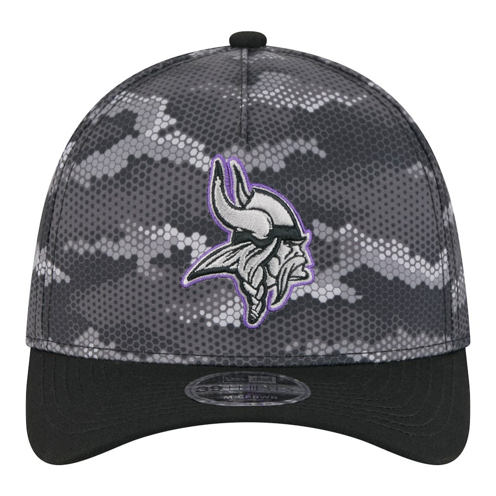 Minnesota Vikings New Era Camo A-Frame 39THIRTY Flex Hat Black | NFL