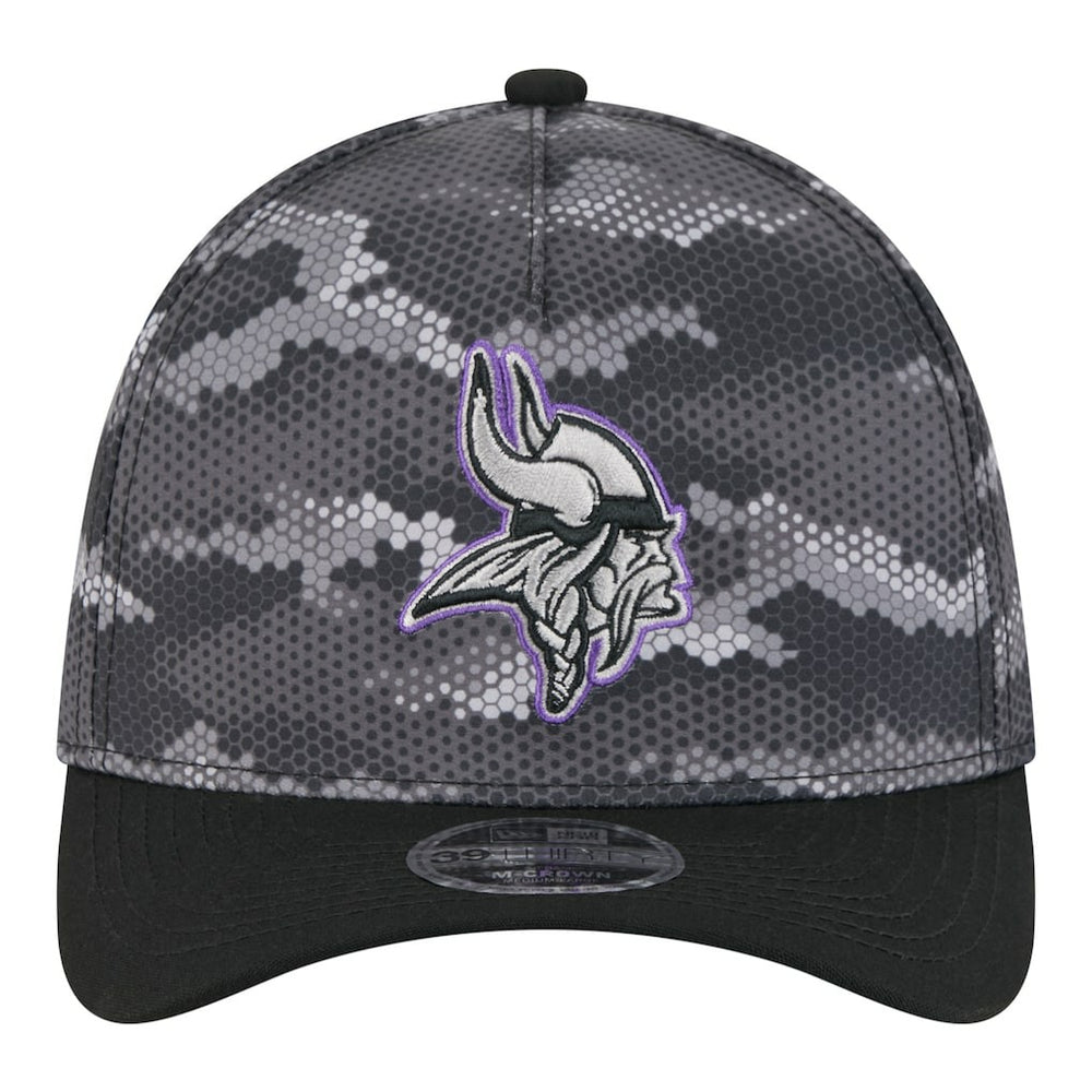 Minnesota Vikings New Era Camo A-Frame 39THIRTY Flex Hat Black | NFL
