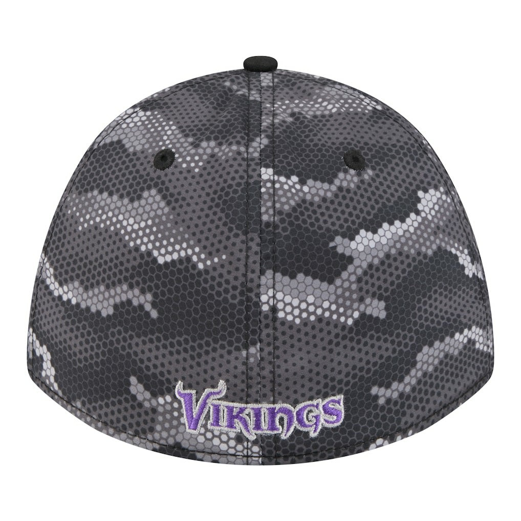 Minnesota Vikings New Era Camo A-Frame 39THIRTY Flex Hat Black | NFL