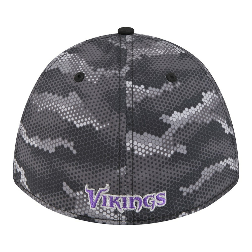 Minnesota Vikings New Era Camo A-Frame 39THIRTY Flex Hat Black | NFL