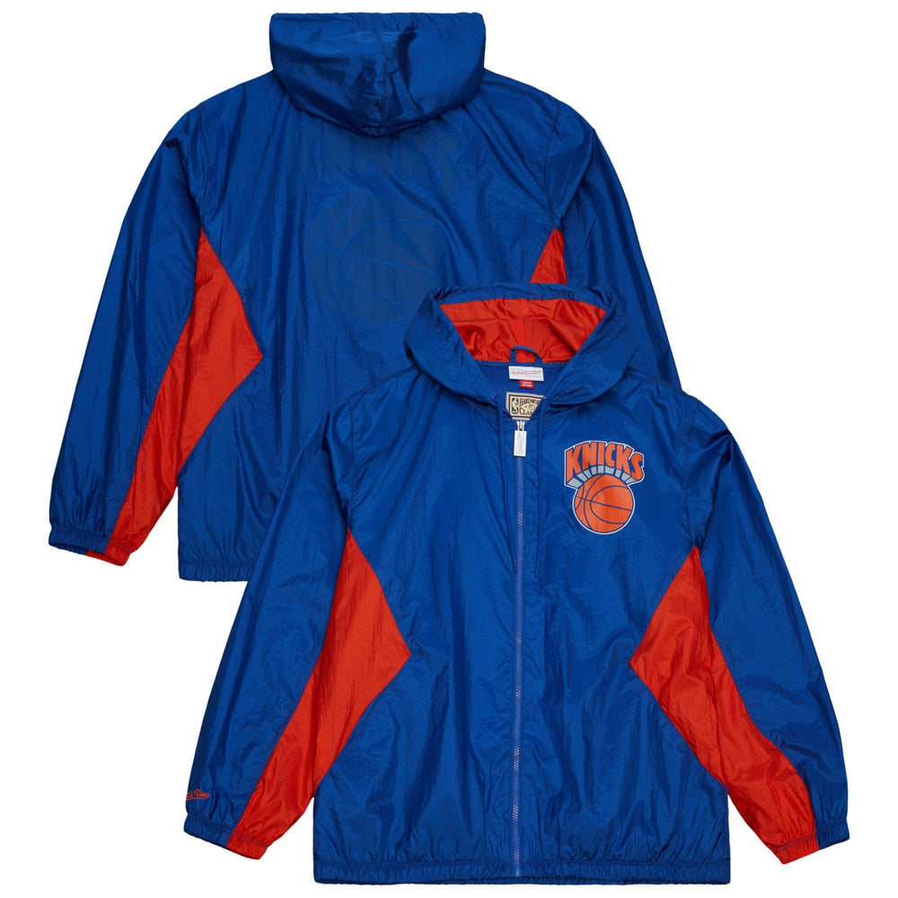 New York Knicks Playmaker Full-Zip Hooded Windbreaker Jacket Blue - NBA