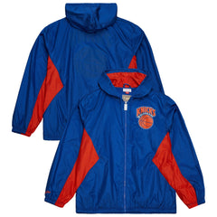 New York Knicks Playmaker Full-Zip Hooded Windbreaker Jacket Blue - NBA