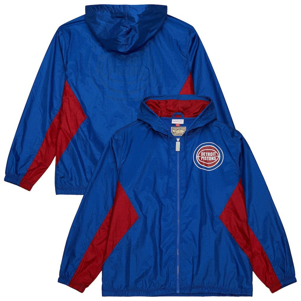 Detroit Pistons Playmaker Full-Zip Hooded Windbreaker Jacket Blue - NBA