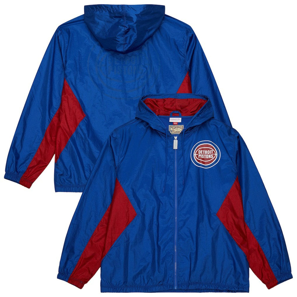 Detroit Pistons Playmaker Full-Zip Hooded Windbreaker Jacket Blue - NBA
