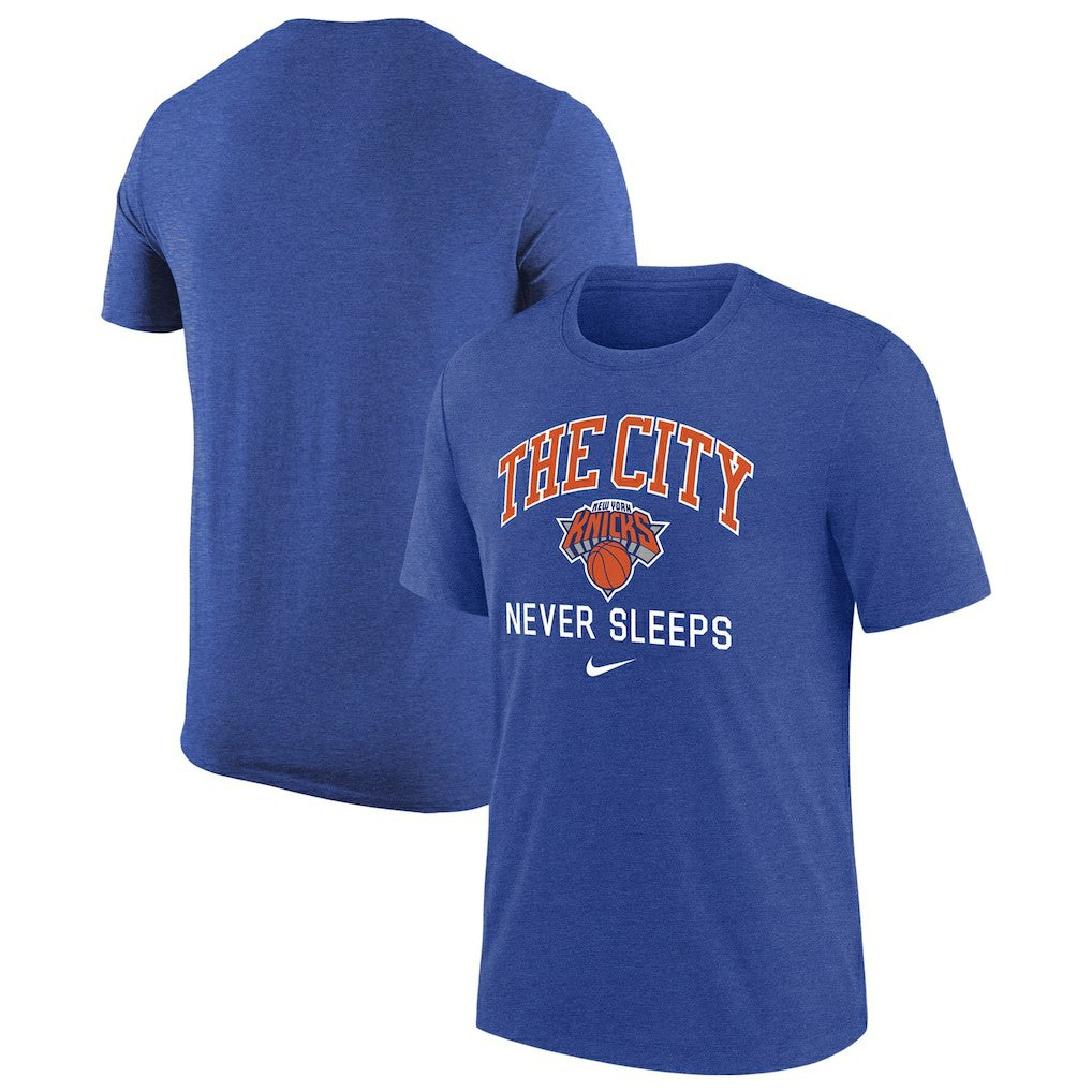 New York Knicks Tri-Blend T-Shirt Heather Royal - NBA