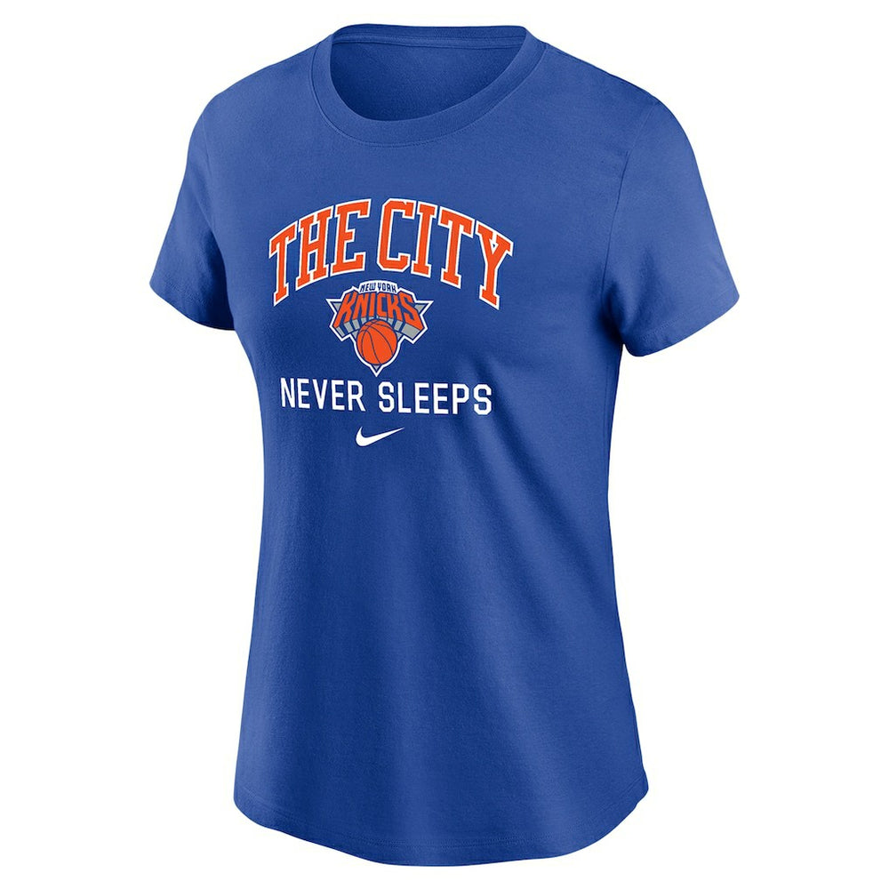 New York Knicks Women's The City Never Sleeps T-Shirt Blue - NBA