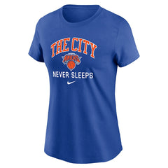 New York Knicks Women's The City Never Sleeps T-Shirt Blue - NBA