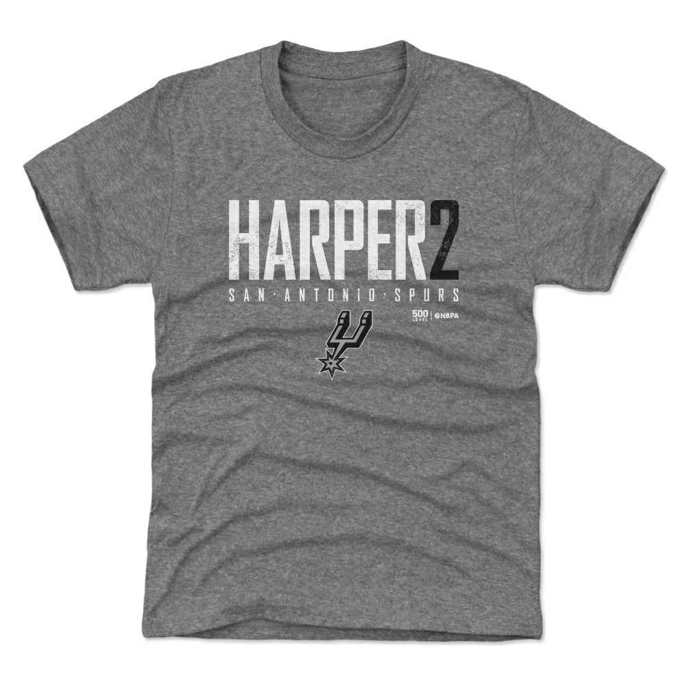 Dylan Harper San Antonio Spurs 500 Level Youth Elite Name & Number T-Shirt Heather Gray - NBA