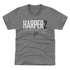 Dylan Harper San Antonio Spurs 500 Level Youth Elite Name & Number T-Shirt Heather Gray - NBA