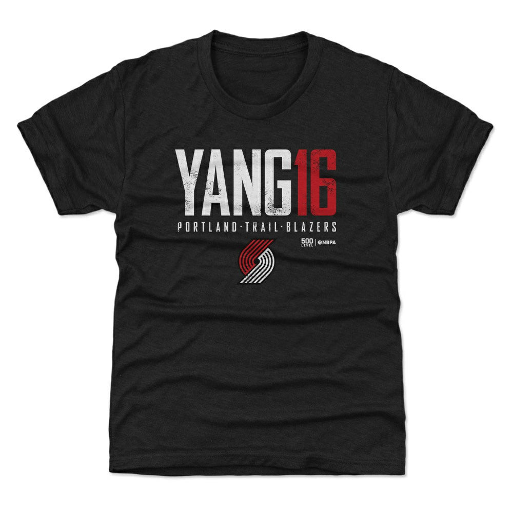 Yang Hansen Portland Trail Blazers 500 Level Youth Elite Name & Number T-Shirt Black - NBA
