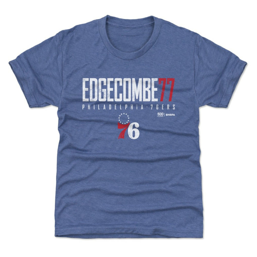 VJ Edgecombe Philadelphia 76ers 500 Level Youth Elite Name & Number T-Shirt Royal - NBA
