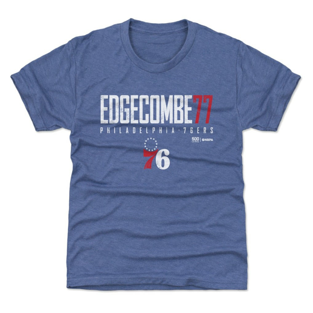 VJ Edgecombe Philadelphia 76ers 500 Level Youth Elite Name & Number T-Shirt Royal - NBA