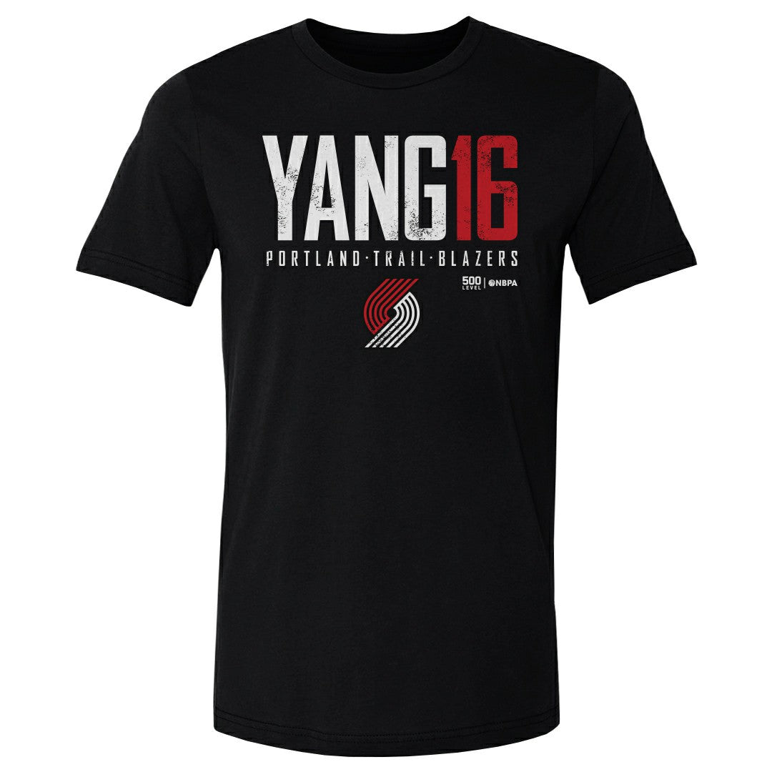 Yang Hansen Portland Trail Blazers 500 Level Elite T-Shirt Black - NBA