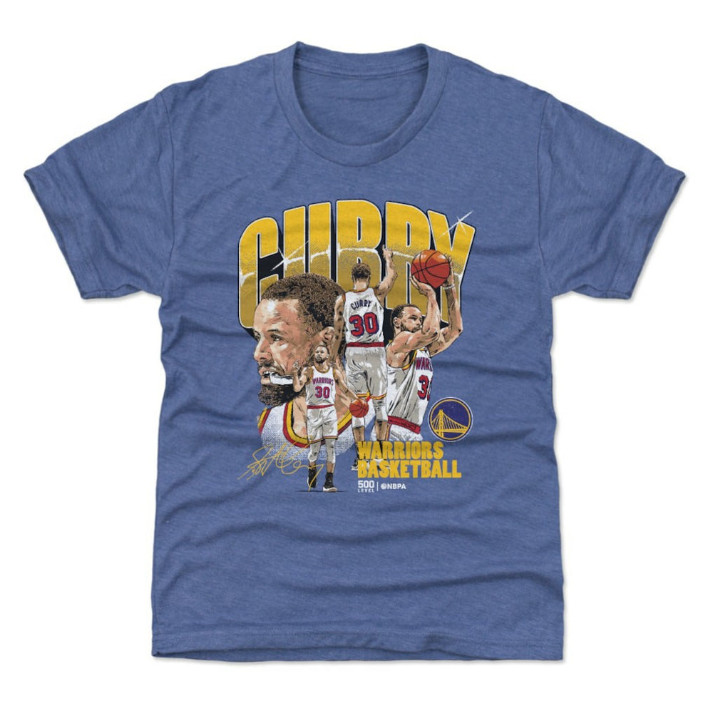 Stephen Curry Golden State Warriors 500 Level Youth Collage T-Shirt Royal - NBA