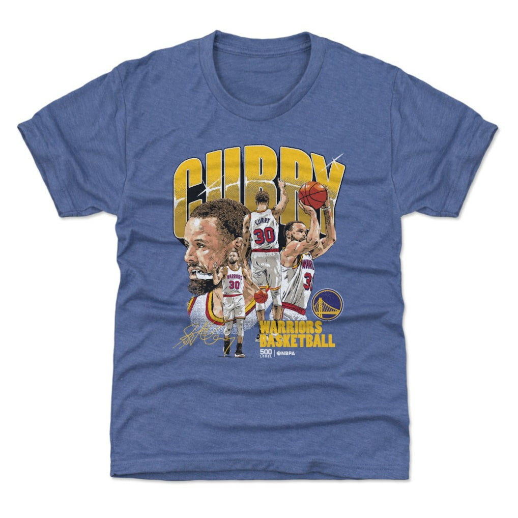 Stephen Curry Golden State Warriors 500 Level Youth Collage T-Shirt Royal - NBA
