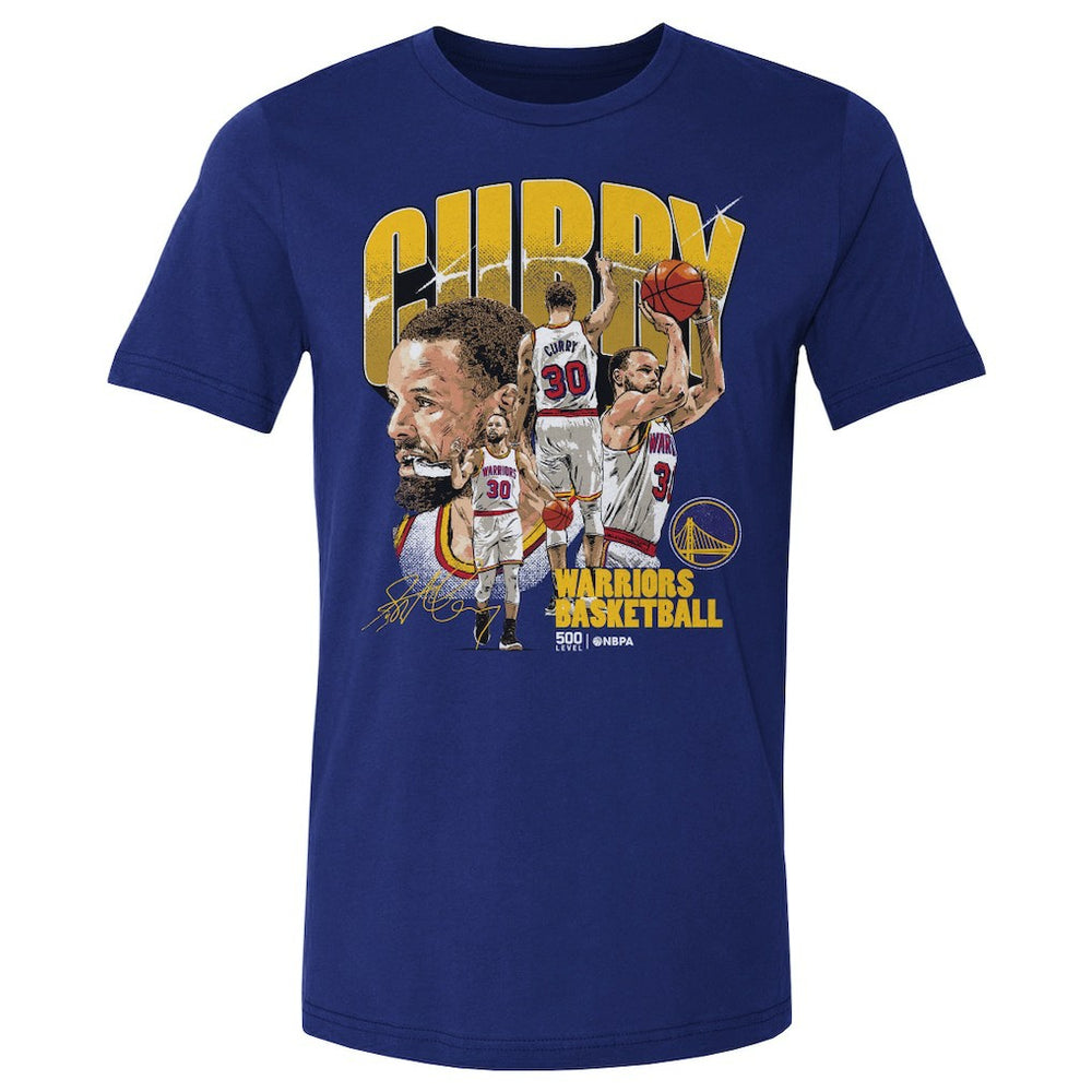 Stephen Curry Golden State Warriors 500 Level Collage T-Shirt Royal - NBA