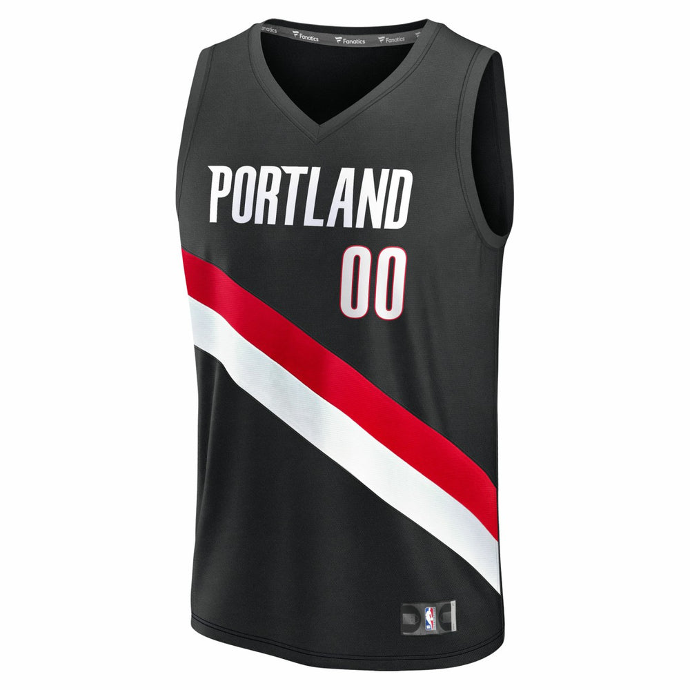 Portland Trail Blazers Fast Break Replica Custom Jersey Icon Edition Black - NBA