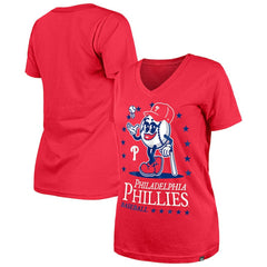 Philadelphia Phillies New Era Women's Little Miss 2 V-Neck T-Shirt - MLB