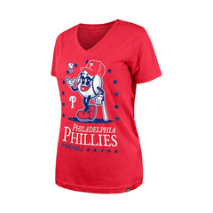 Philadelphia Phillies New Era Women's Little Miss 2 V-Neck T-Shirt - MLB