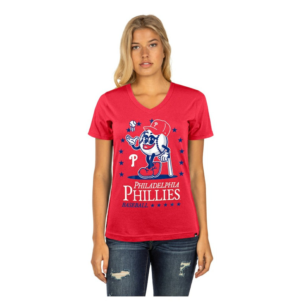 Philadelphia Phillies New Era Women's Little Miss 2 V-Neck T-Shirt - MLB