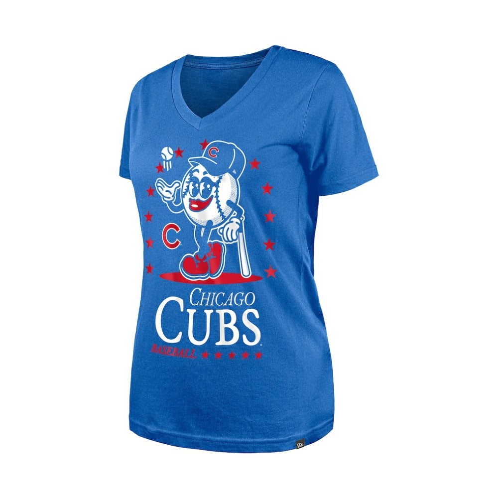 Chicago Cubs New Era Women's Little Miss 2 V-Neck T-Shirt - MLB