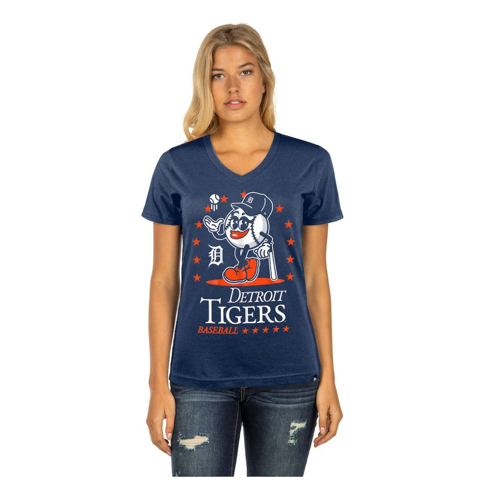 Detroit Tigers New Era Women's Little Miss 2 V-Neck T-Shirt - MLB