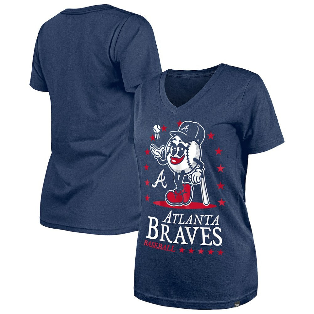 Atlanta Braves New Era Women's Little Miss 2 V-Neck T-Shirt - MLB