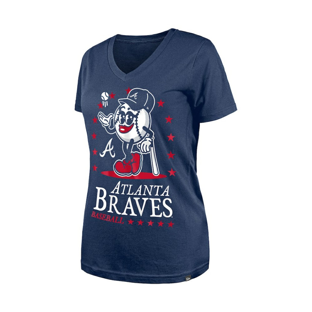 Atlanta Braves New Era Women's Little Miss 2 V-Neck T-Shirt - MLB
