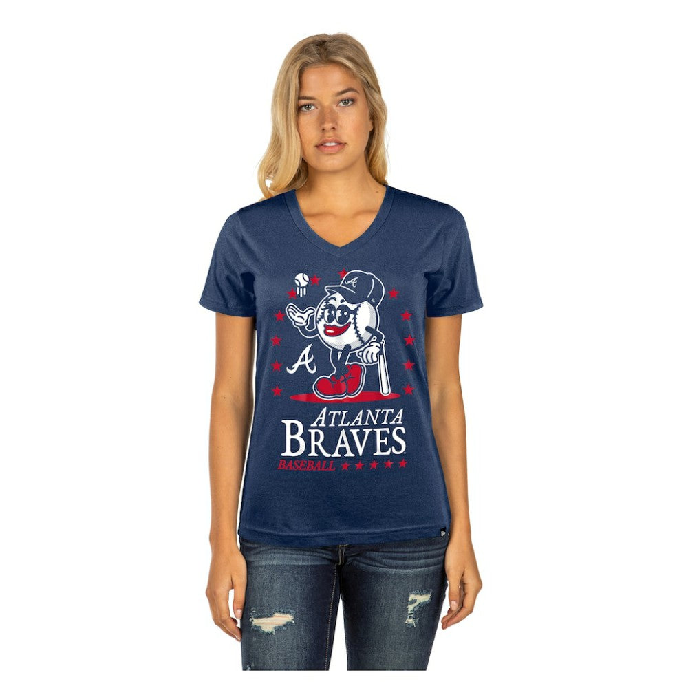 Atlanta Braves New Era Women's Little Miss 2 V-Neck T-Shirt - MLB