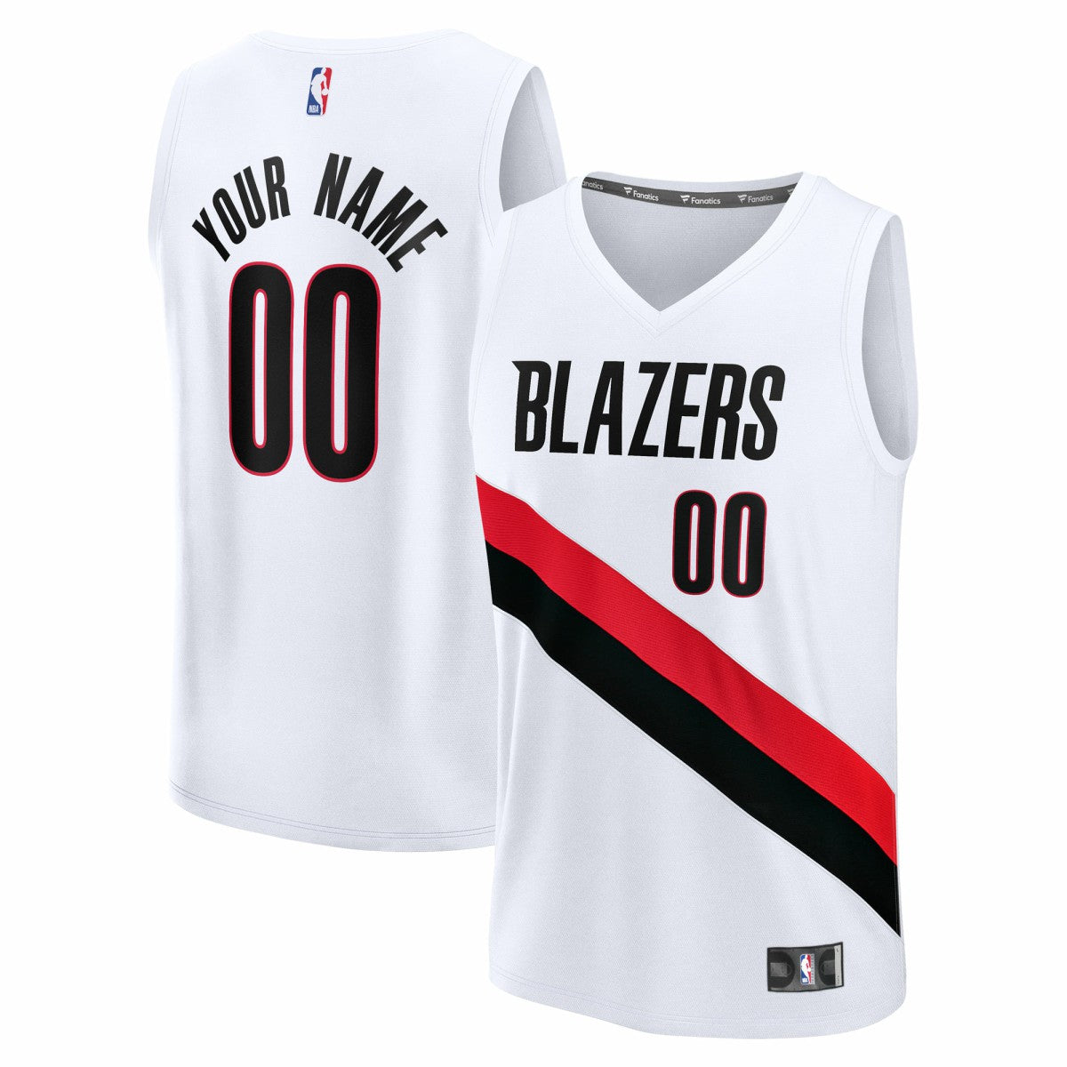 Portland Trail Blazers Fast Break Replica Custom Jersey Association Edition White - NBA